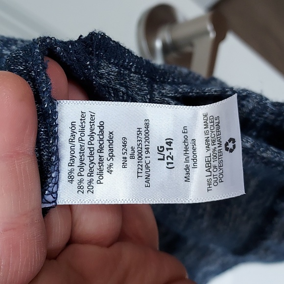 Time & Tru short sleeve top large (12-14) blue grey - Picture 5 of 11